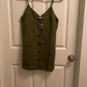 Hunter green button dress